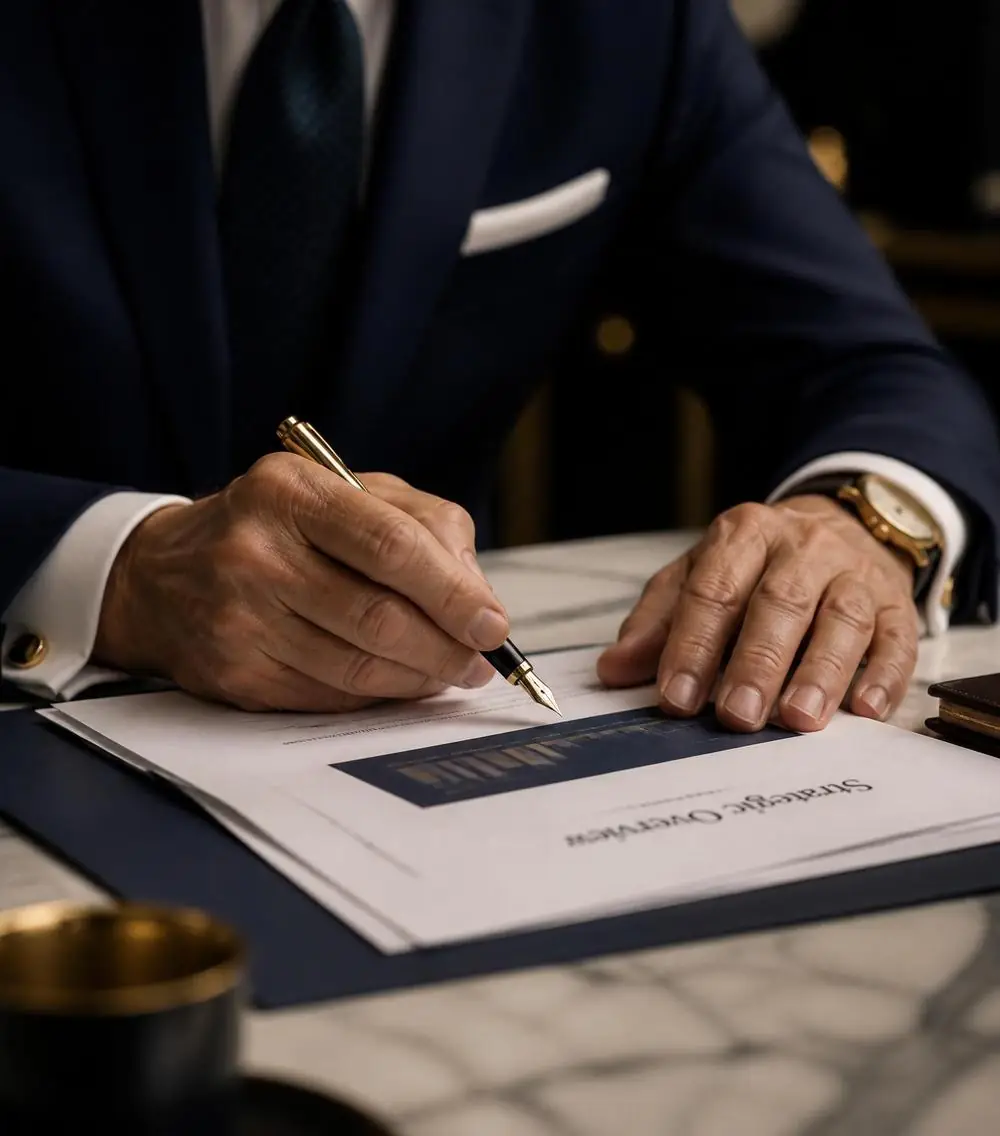Direction stratégique — signature de documents institutionnels